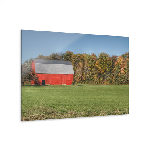 U R There Photography Ubly Road Red Rustic Farmhouse Acrylic Wall Print