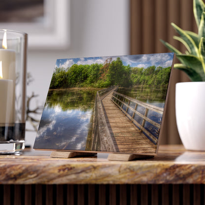 U R There Photography Linear Park Bridge in Lapeer III Rustic Farmhouse Decorative Ceramic Tile