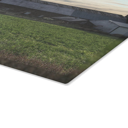 U R There Photography Shepard Road Farm II Rustic Farmhouse Tempered-Glass Cutting Board