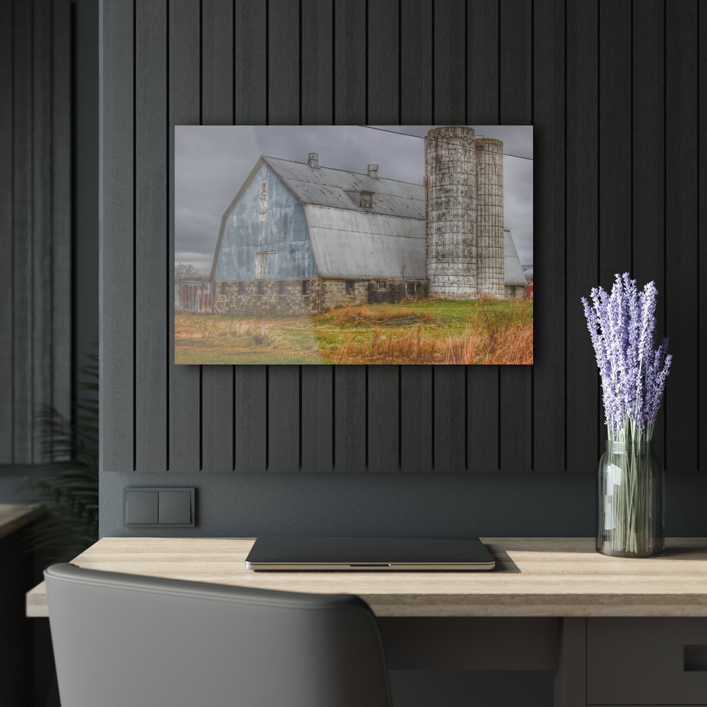 U R There Photography Daley Road Grey III Rustic Farmhouse Acrylic Wall Print