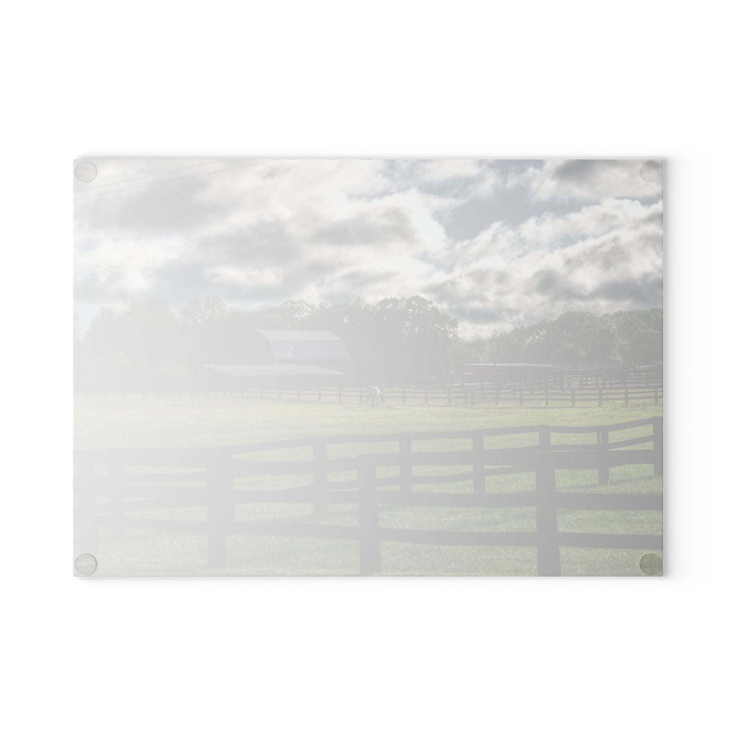U R There Photography Hosner Road Farm Rustic Farmhouse Tempered-Glass Cutting Board