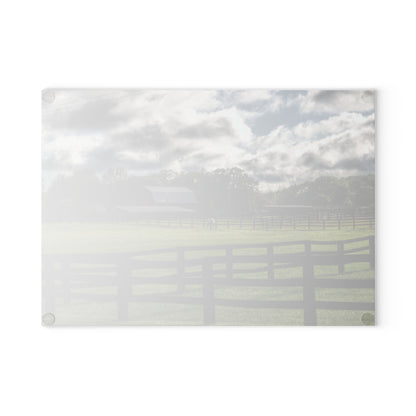 U R There Photography Hosner Road Farm Rustic Farmhouse Tempered-Glass Cutting Board