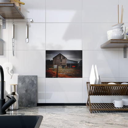 U R There Photography Chapman Road Grey II Rustic Farmhouse Decorative Ceramic Tile