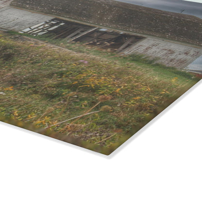 U R There Photography Castle Road White Rustic Farmhouse Tempered-Glass Cutting Board