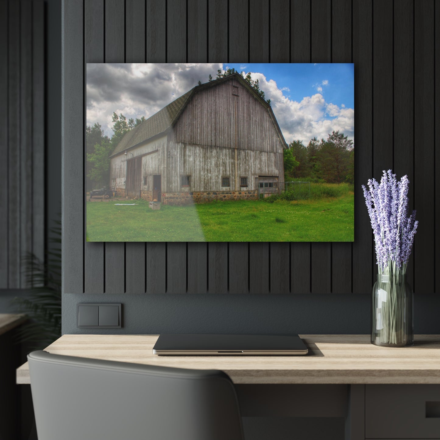 U R There Photography Fieldstone Grey Rustic Farmhouse Acrylic Wall Print