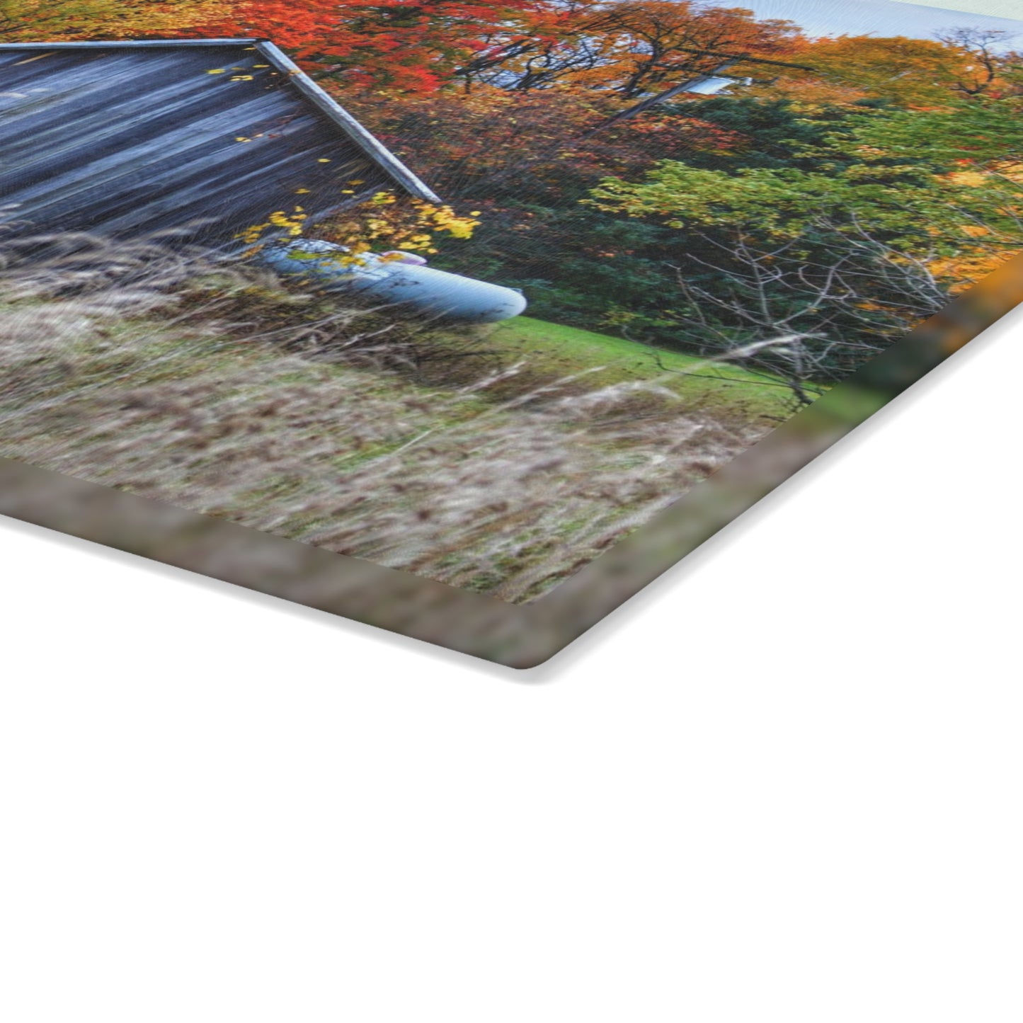 U R There Photography Beyond Church Road Little Grey Rustic Farmhouse Tempered-Glass Cutting Board