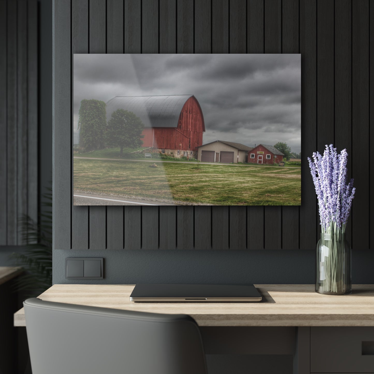 U R There Photography M-24 Country Bench Barn Rustic Farmhouse Acrylic Wall Print