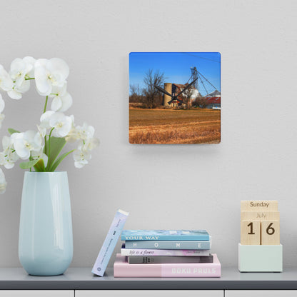 U R There Photography North Cemetery Roads Forgotten Grey Rustic Farmhouse Acrylic Analog Wall Clock