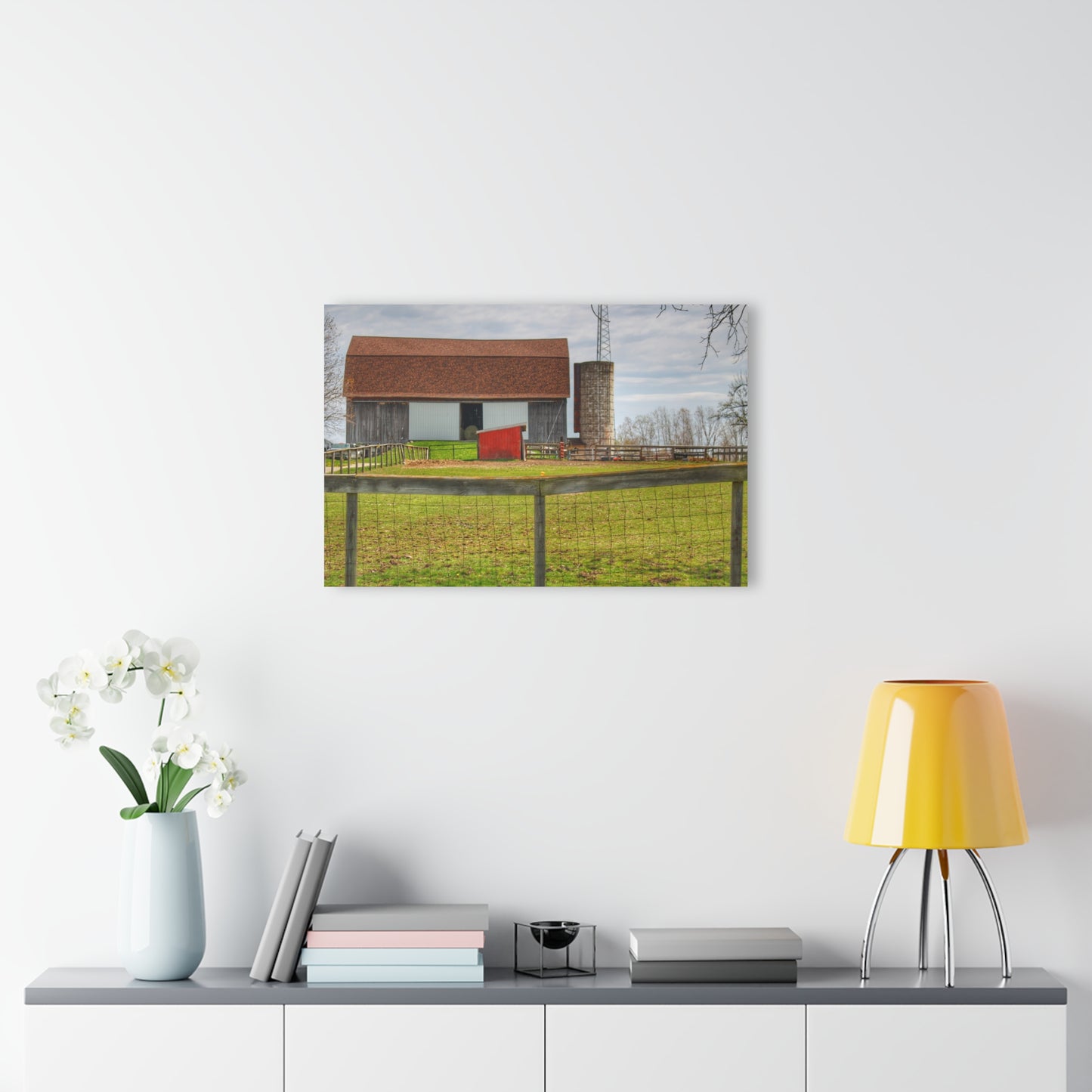 U R There Photography North Vassar Road Grey Rustic Farmhouse Acrylic Wall Print