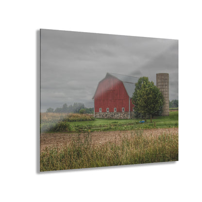 U R There Photography Clifford Road Red and Silo II Rustic Farmhouse Acrylic Wall Print