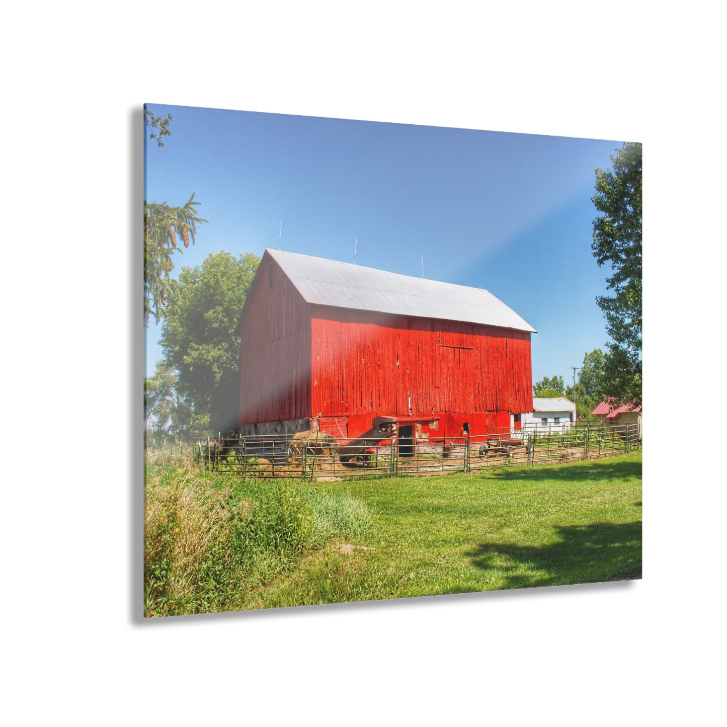 U R There Photography Harris Road Red Rustic Farmhouse Acrylic Wall Print