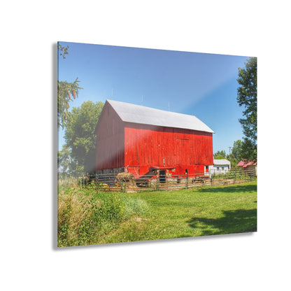U R There Photography Harris Road Red Rustic Farmhouse Acrylic Wall Print