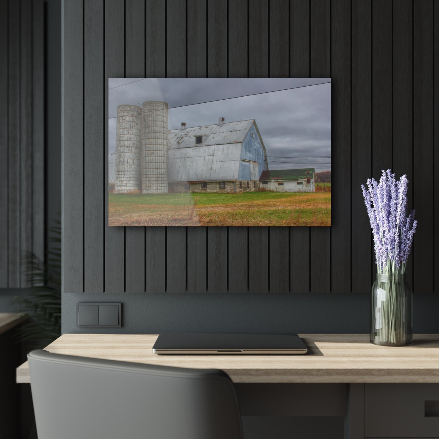 U R There Photography Daley Road Grey I Rustic Farmhouse Acrylic Wall Print