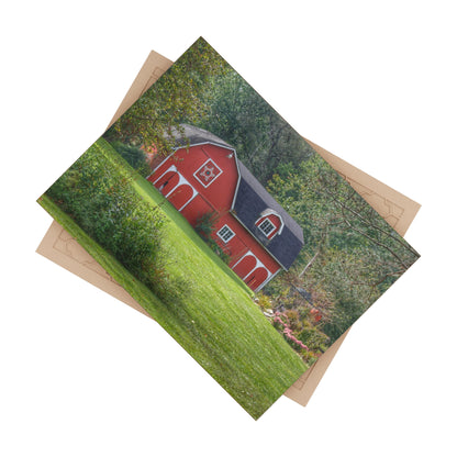U R There Photography Charming Red Rustic Farmhouse Decorative Ceramic Tile