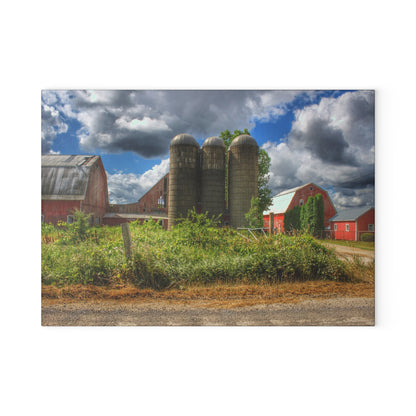 U R There Photography Shelby Red II Rustic Farmhouse Tempered-Glass Cutting Board