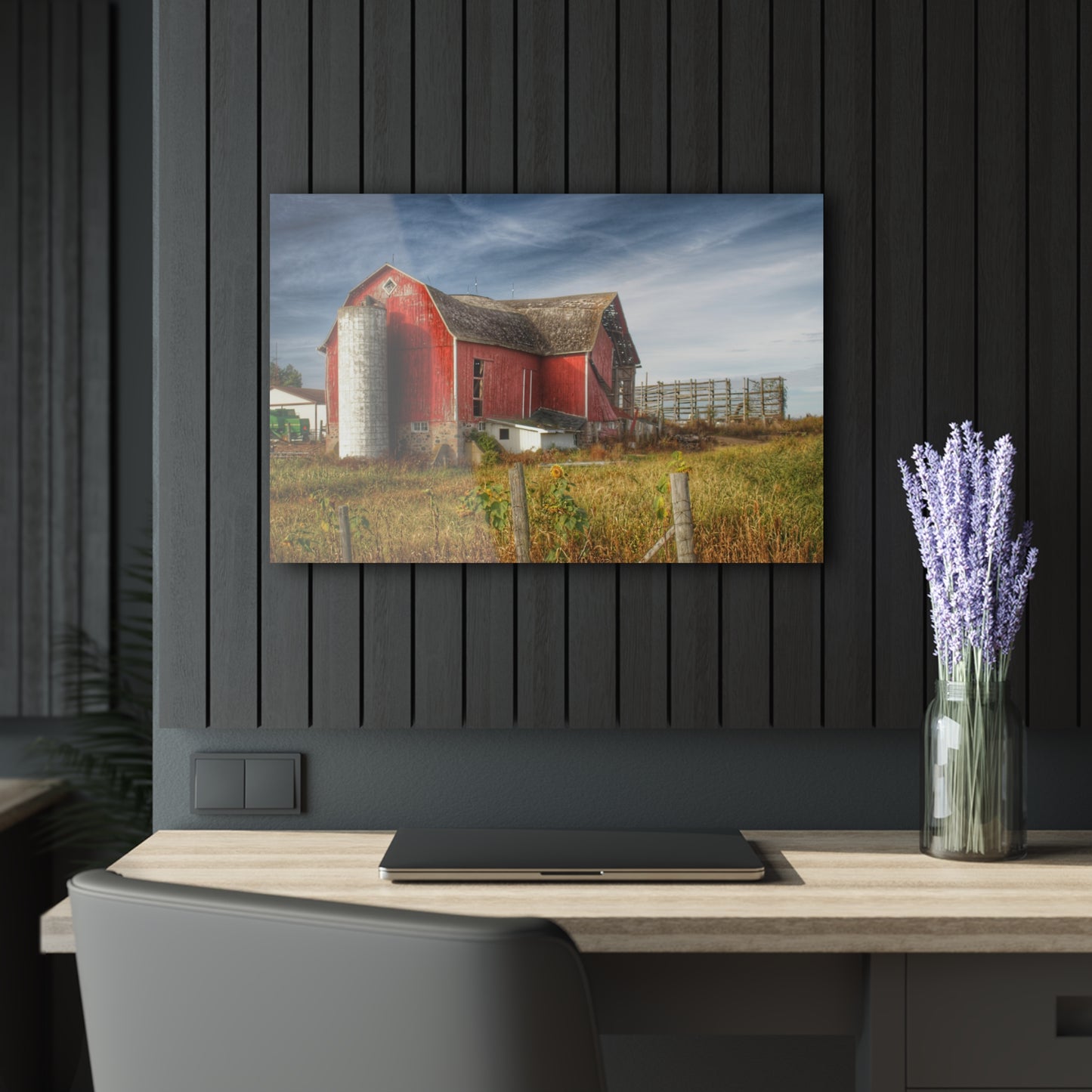 U R There Photography Hurds Corner Red I Rustic Farmhouse Acrylic Wall Print