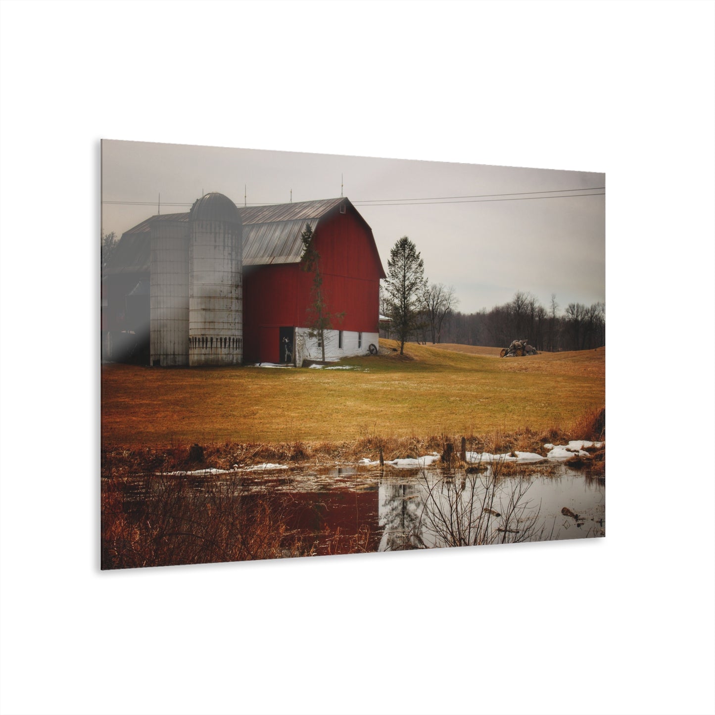 U R There Photography Havens Road Red Rustic Farmhouse Acrylic Wall Print