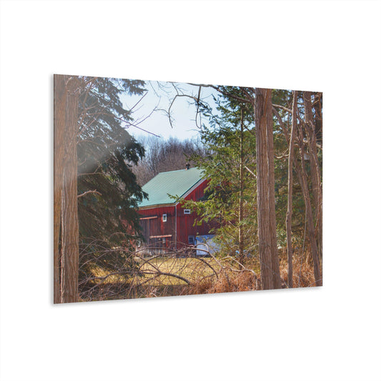 U R There Photography Bordman Road Hidden Red Rustic Farmhouse Acrylic Wall Print