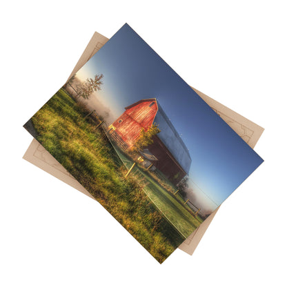 U R There Photography Columbiaville Red I Rustic Farmhouse Decorative Ceramic Tile