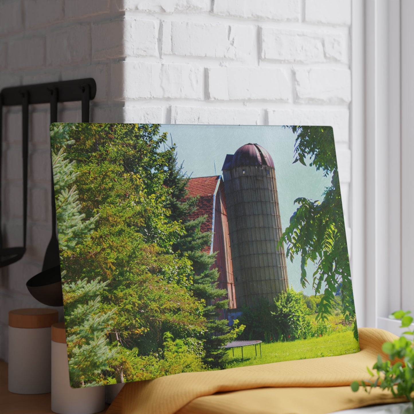 U R There Photography Atwell Road Hidden Rustic Farmhouse Tempered-Glass Cutting Board