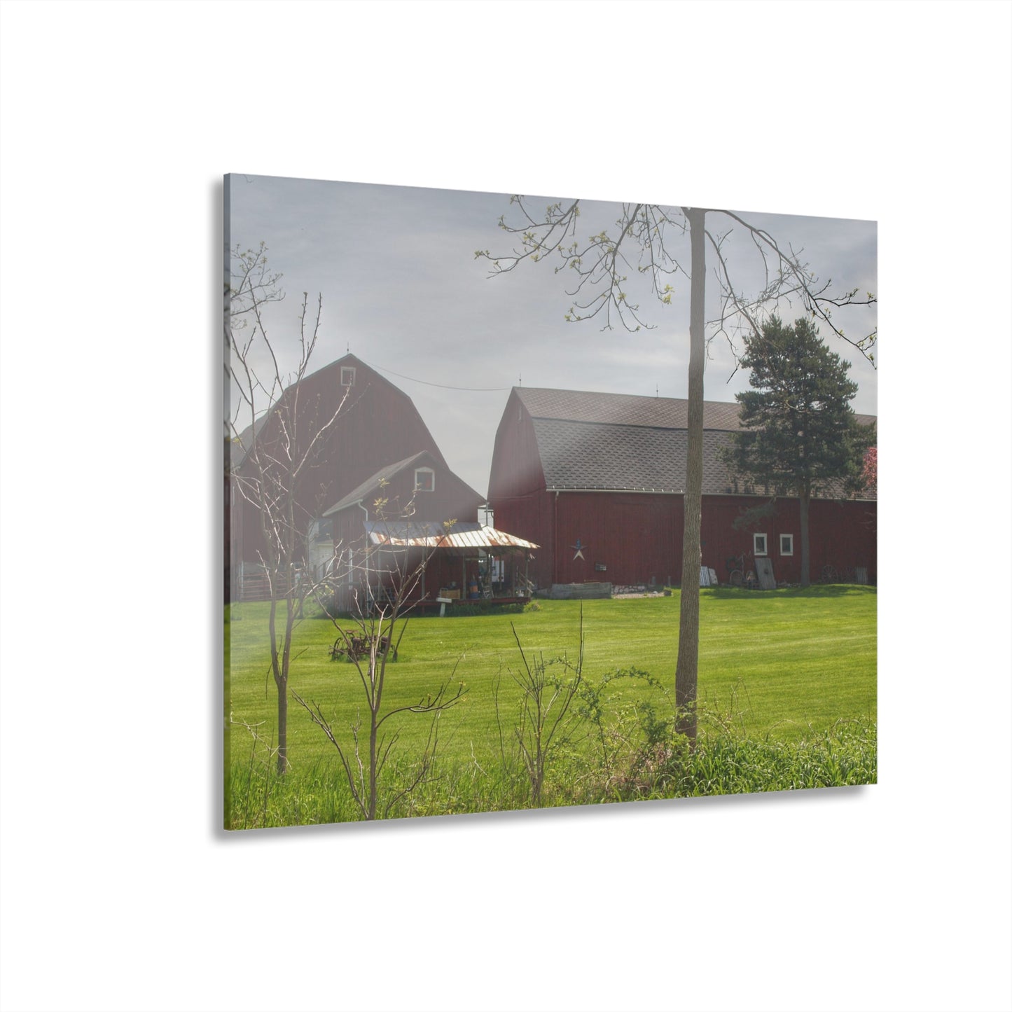 U R There Photography Bishop Road Reds I Rustic Farmhouse Acrylic Wall Print