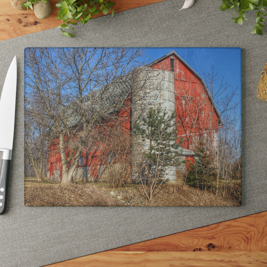 U R There Photography Van Dyke Red I Rustic Farmhouse Tempered-Glass Cutting Board