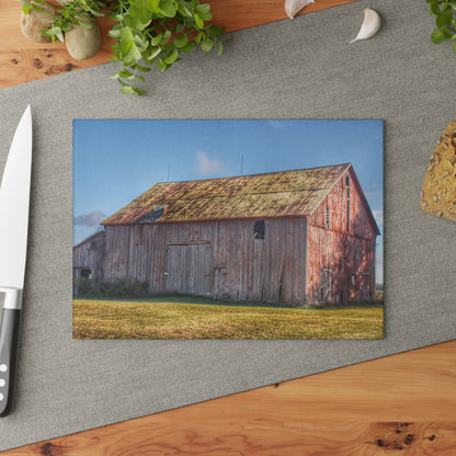 U R There Photography Fargo Road Saltbox Rustic Farmhouse Tempered-Glass Cutting Board