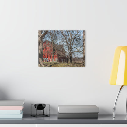 U R There Photography Hill Road Red Rustic Farmhouse Acrylic Wall Print