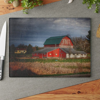 U R There Photography M-24 TnT Red I Rustic Farmhouse Tempered-Glass Cutting Board