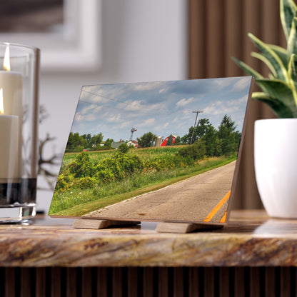 U R There Photography Across the Field in Elba I Rustic Farmhouse Decorative Ceramic Tile