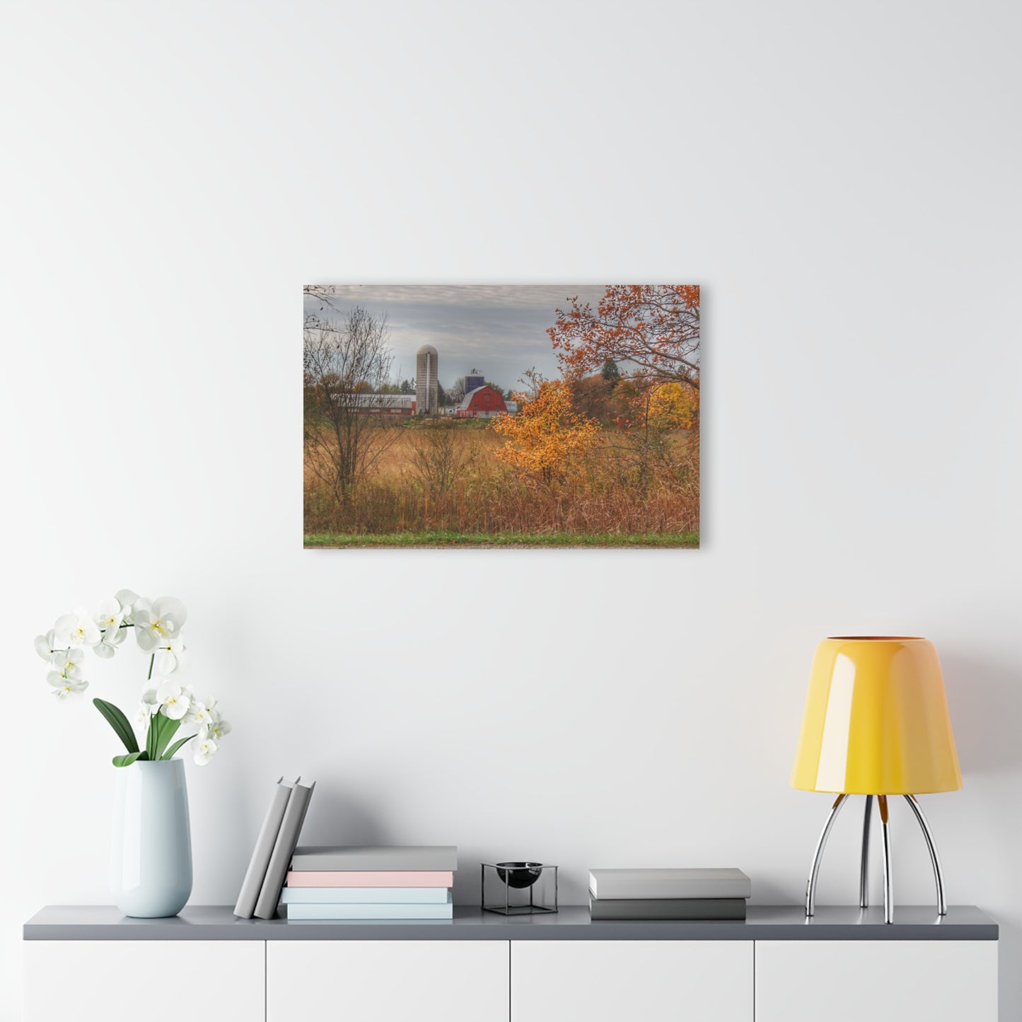 U R There Photography Vienna Road Red and Silo Rustic Farmhouse Acrylic Wall Print