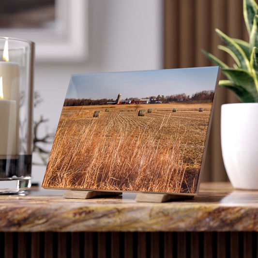 U R There Photography Across the Field on Johnsonmill Road Rustic Farmhouse Decorative Ceramic Tile