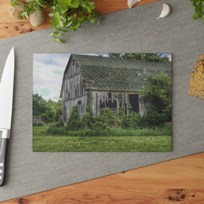 U R There Photography Hunters Creek Forgotten Grey Rustic Farmhouse Tempered-Glass Cutting Board