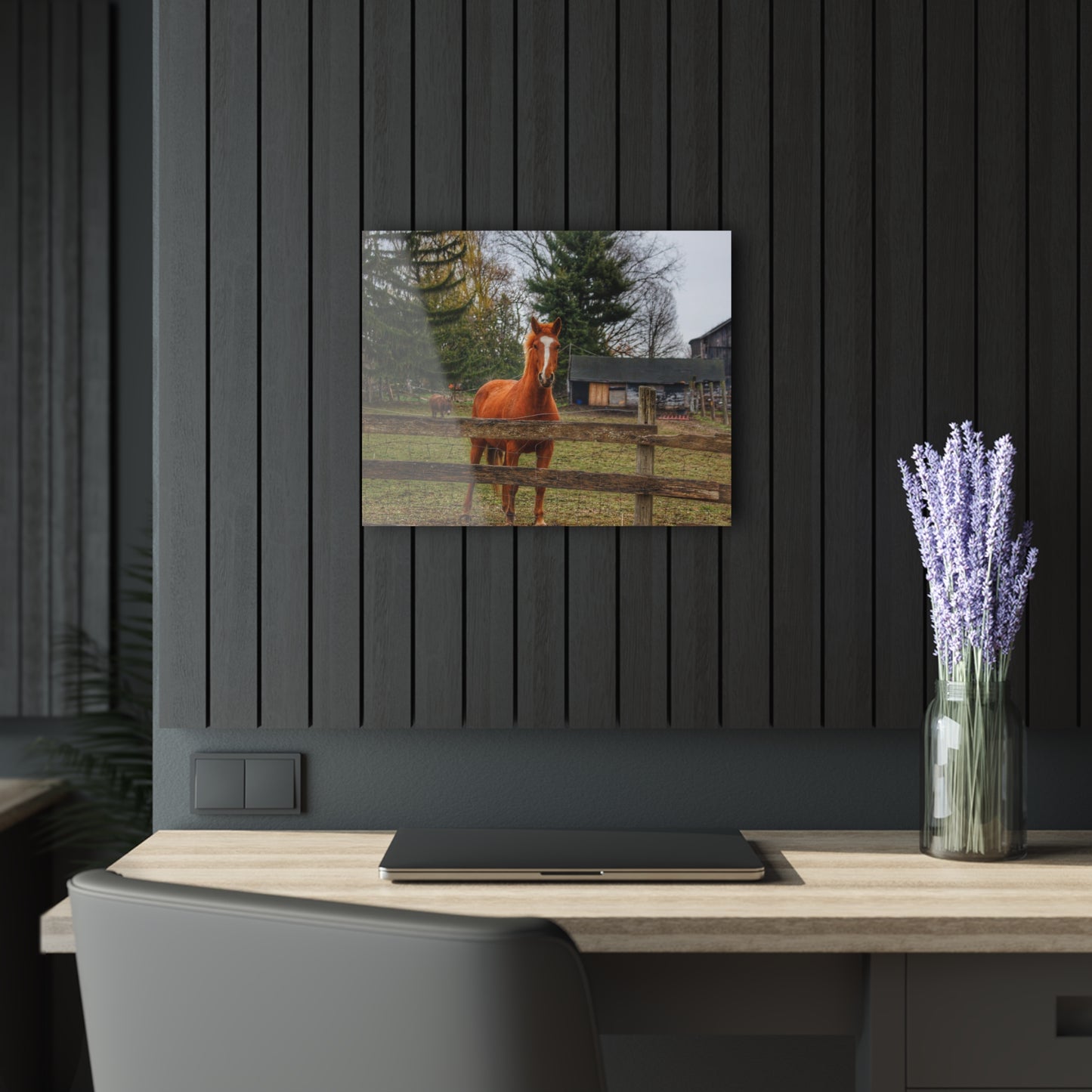 U R There Photography South Summers Road Old Grey and Caramel I Rustic Farmhouse Acrylic Wall Print