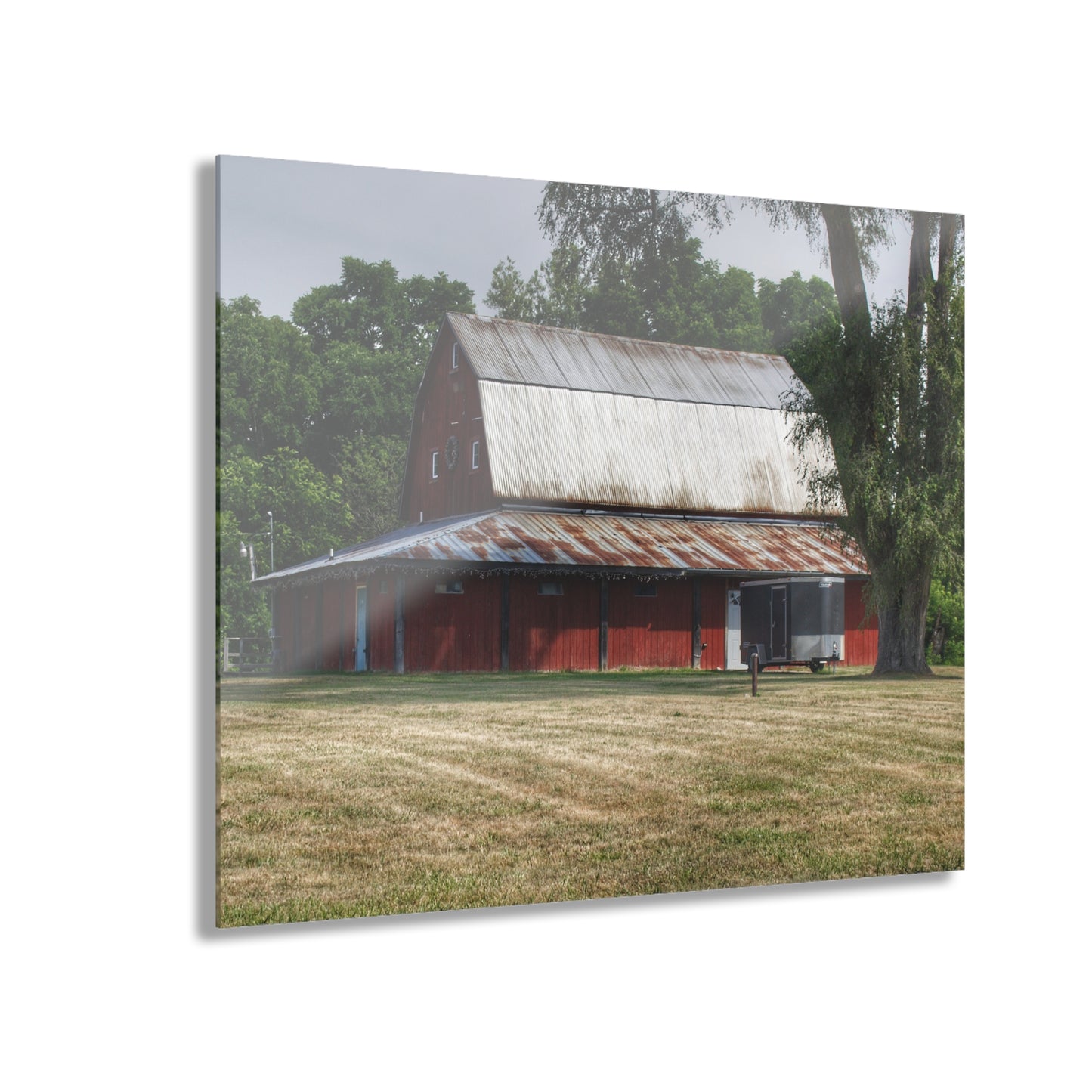 U R There Photography West Hurd Road Red Rustic Farmhouse Acrylic Wall Print