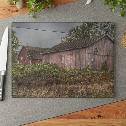 U R There Photography Washburn Reds I Rustic Farmhouse Tempered-Glass Cutting Board
