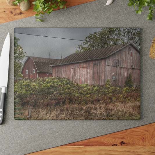 U R There Photography Washburn Reds I Rustic Farmhouse Tempered-Glass Cutting Board
