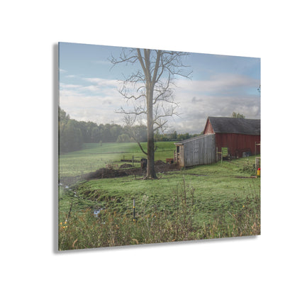 U R There Photography West Oregon Road Hidden Red III Rustic Farmhouse Acrylic Wall Print