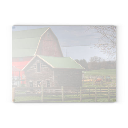 U R There Photography Oregon Road Tilted Little Grey Rustic Farmhouse Tempered-Glass Cutting Board