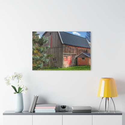 U R There Photography East Leonard Road Red Rustic Farmhouse Acrylic Wall Print
