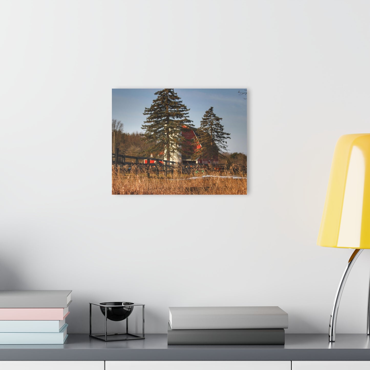 U R There Photography Blood Road Red I Rustic Farmhouse Acrylic Wall Print