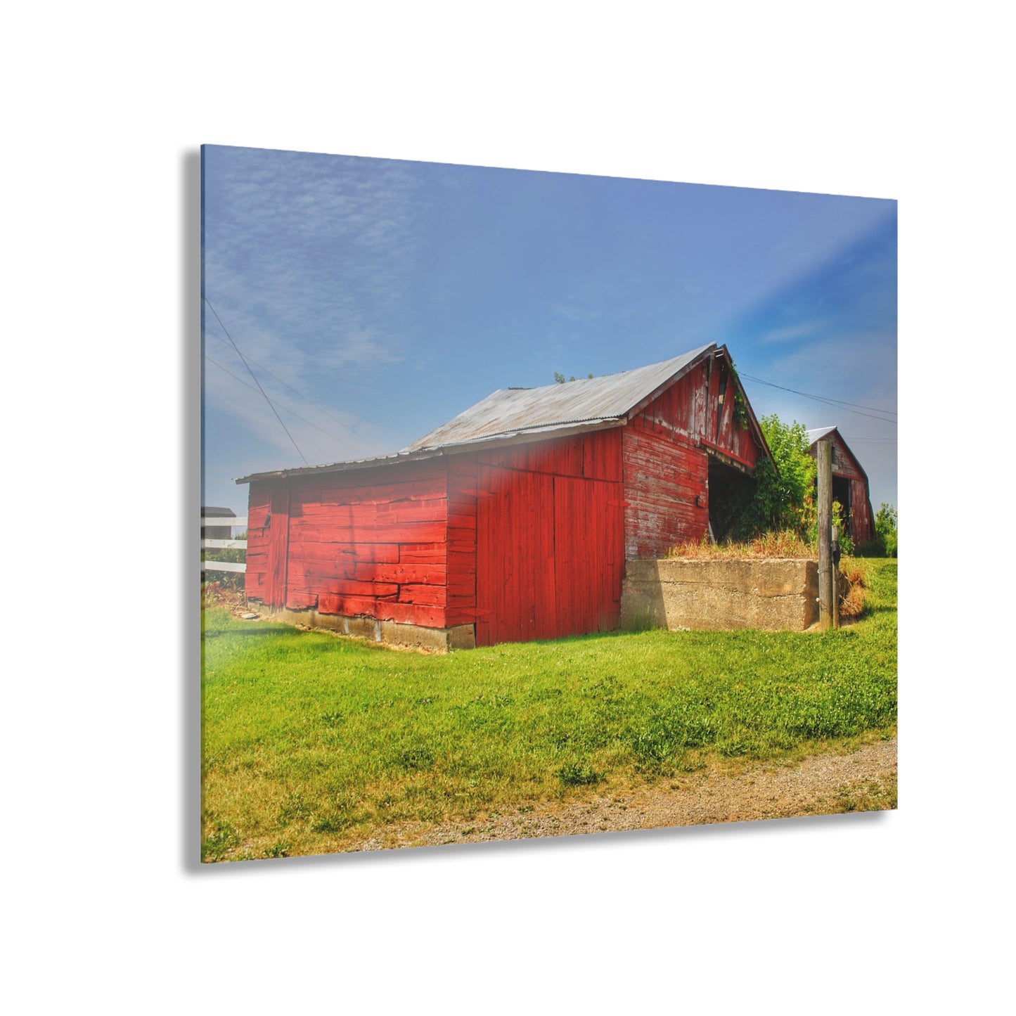 U R There Photography Marlette Road Saltbox Red Rustic Farmhouse Acrylic Wall Print