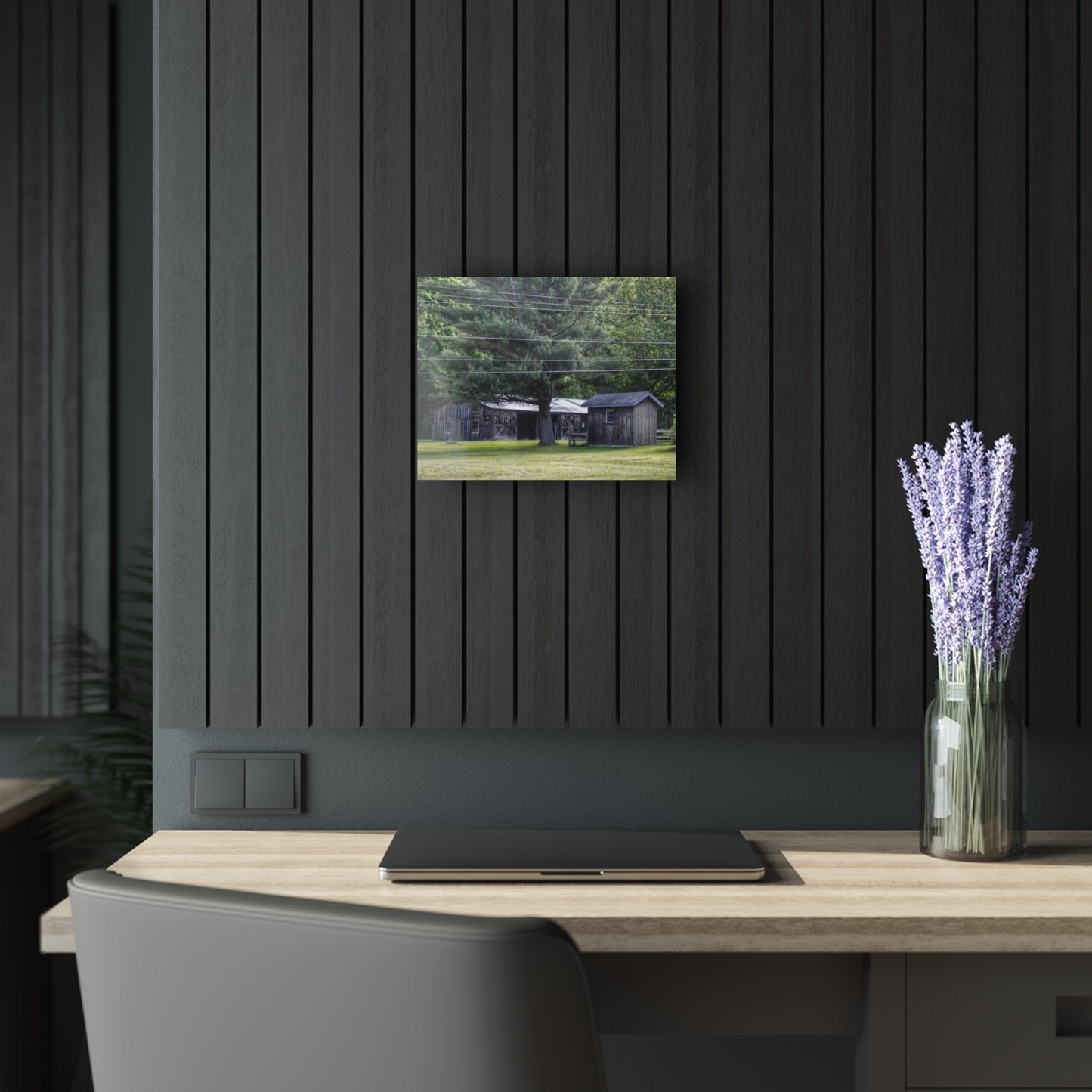 U R There Photography Leonard Road Roadside Greys Rustic Farmhouse Acrylic Wall Print