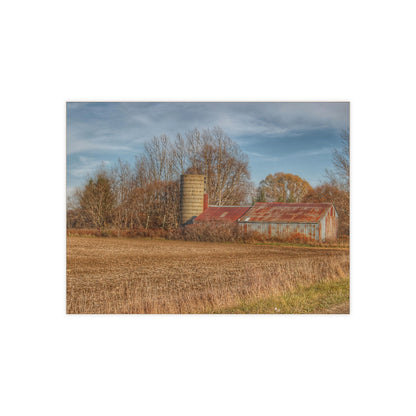 U R There Photography Brief Road Blue Rustic Farmhouse Decorative Ceramic Tile 6" × 8" Glossy