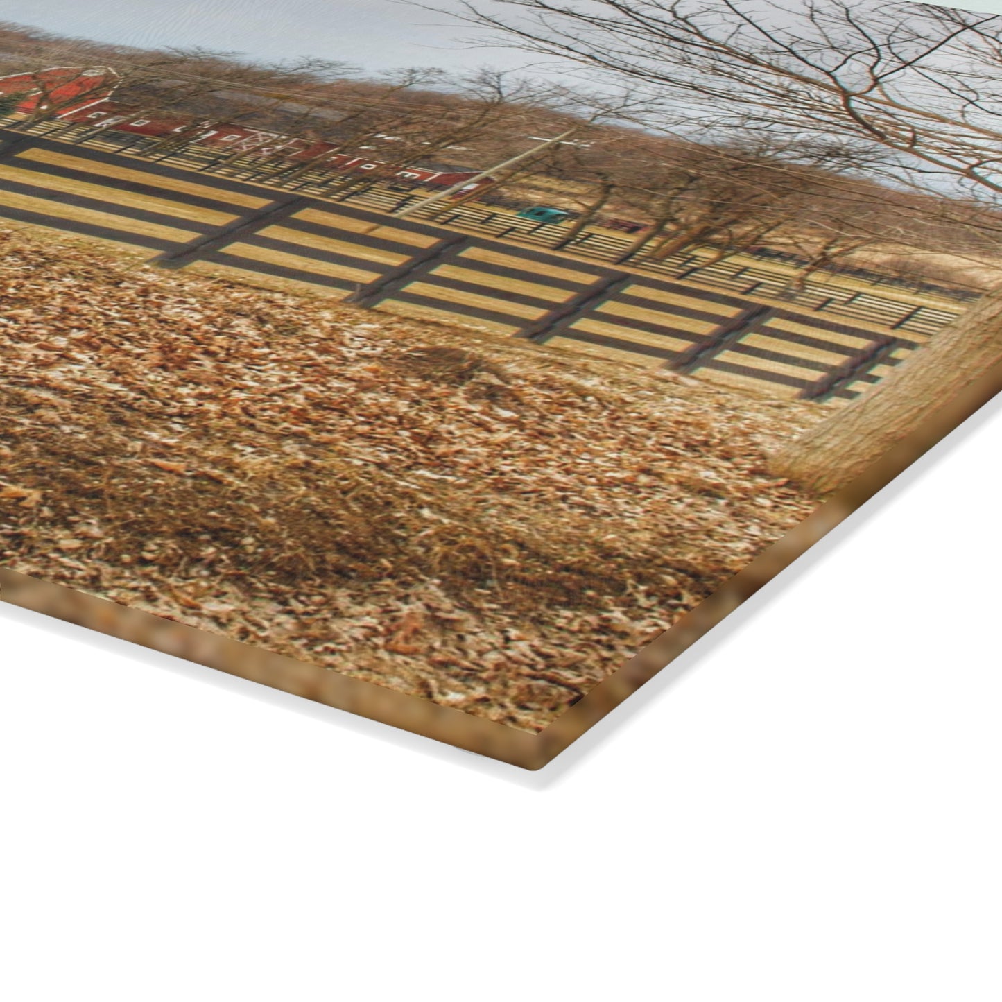 U R There Photography Barber Road Farm I Rustic Farmhouse Tempered-Glass Cutting Board