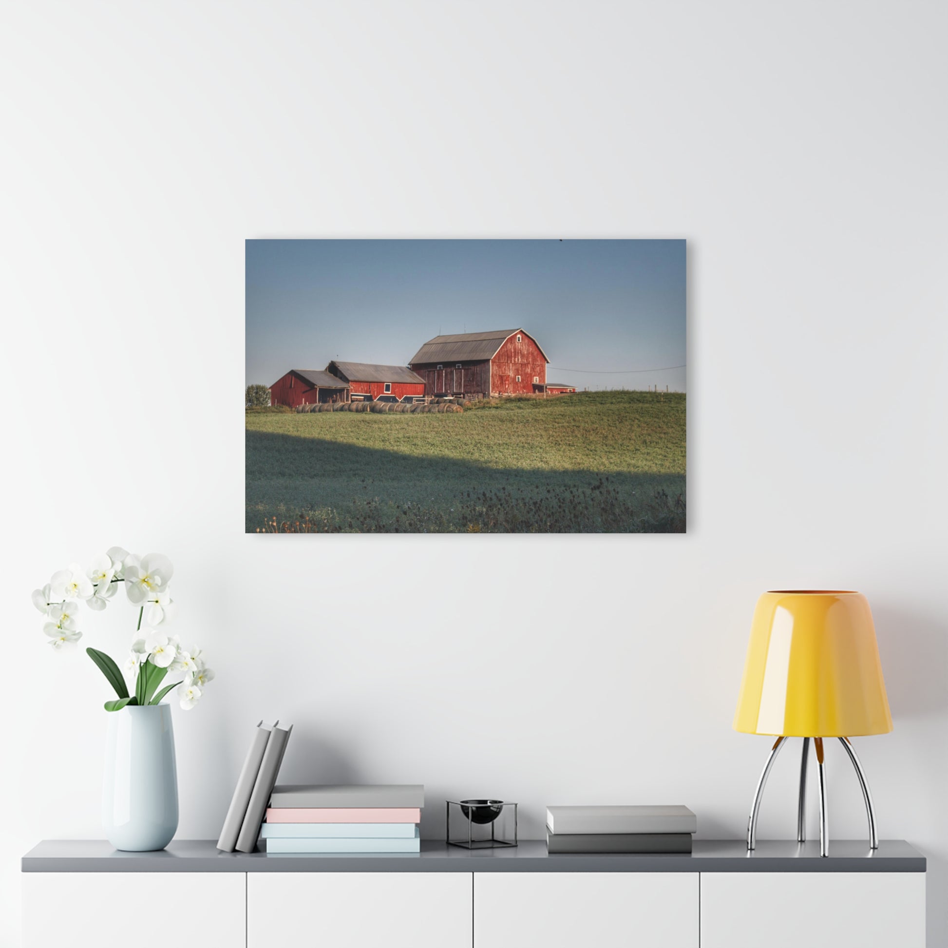Rustic Farmhouse Wall Print Featuring Across the Field in Millington