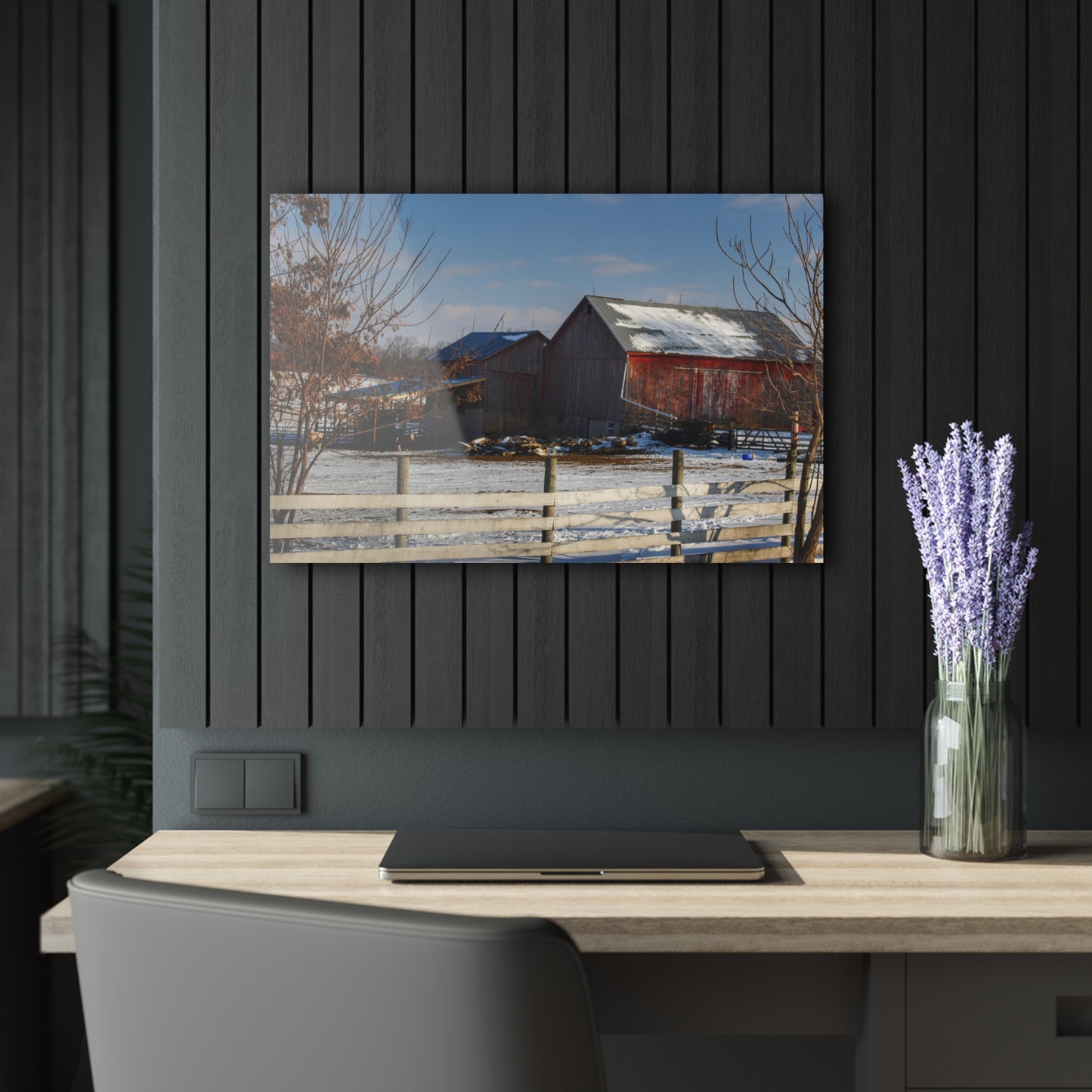 U R There Photography Attica Reds Rustic Farmhouse Acrylic Wall Print
