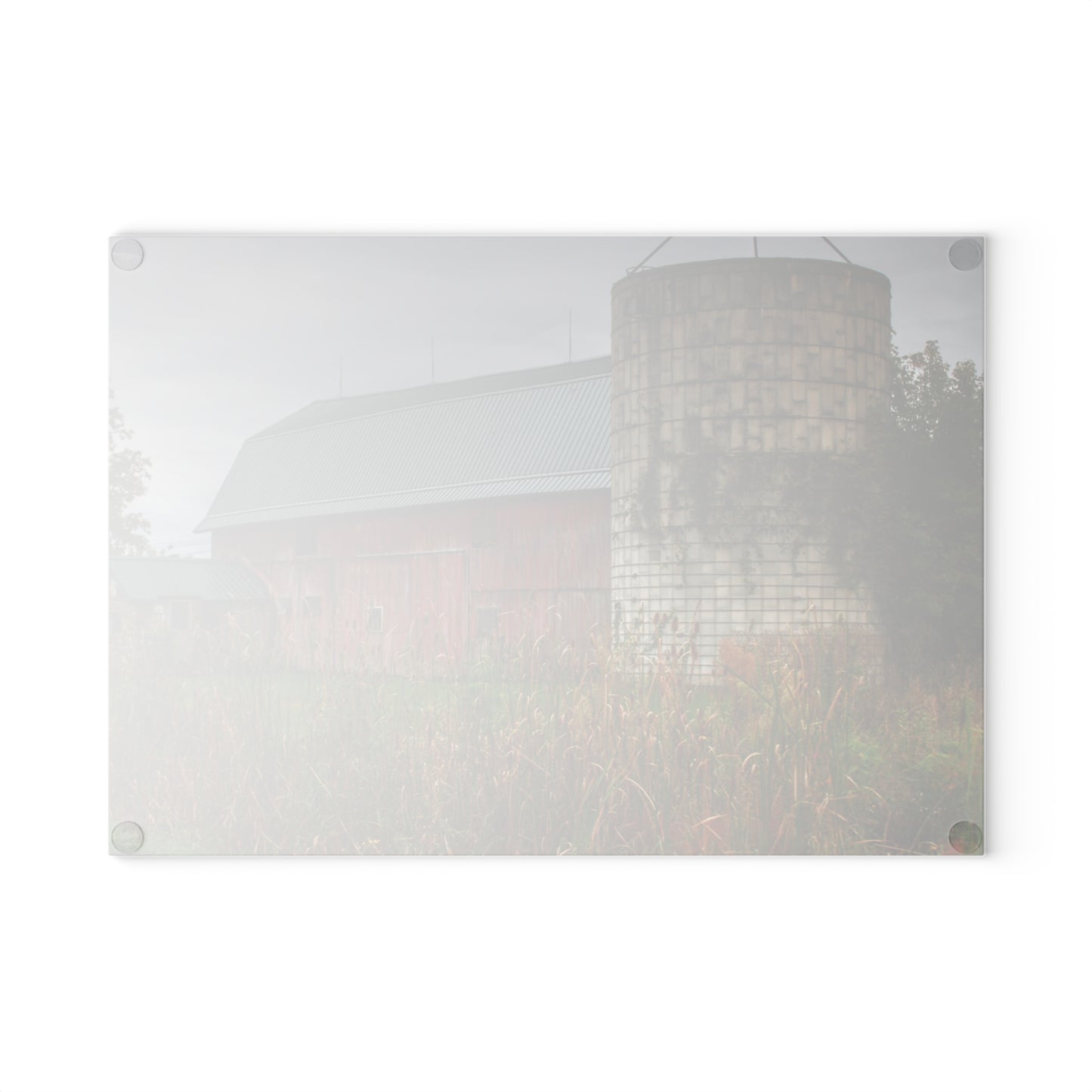 U R There Photography Plumb Creek Road Red II Rustic Farmhouse Tempered-Glass Cutting Board