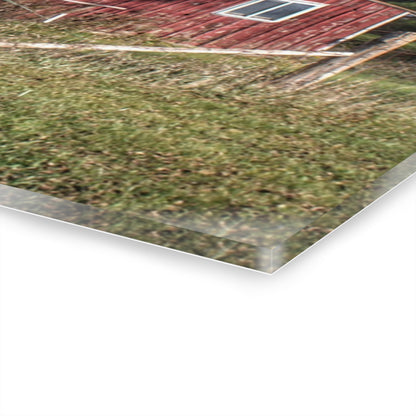 U R There Photography Little Red Shack Rustic Farmhouse Acrylic Wall Print