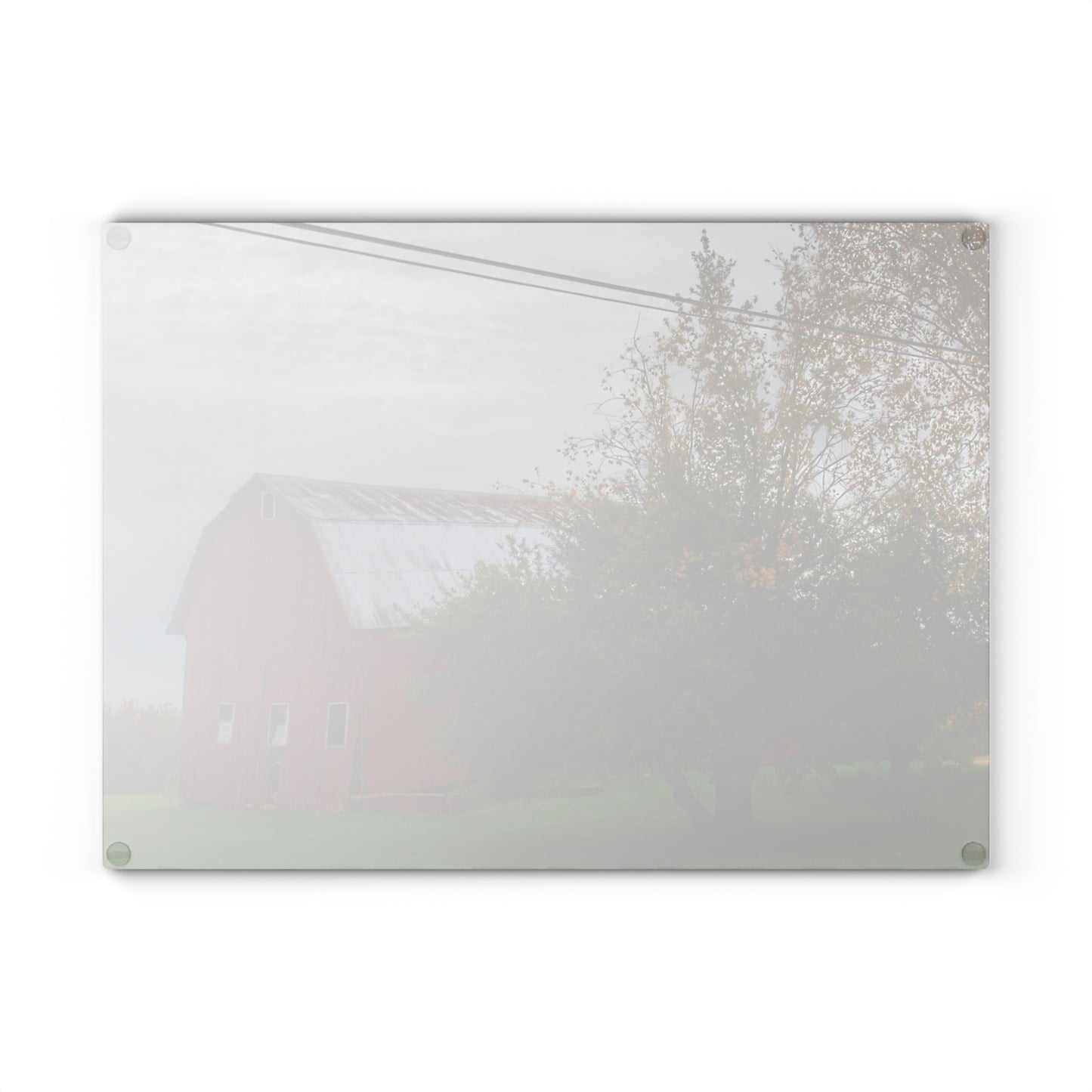 U R There Photography Perry Road Tilted Red Rustic Farmhouse Tempered-Glass Cutting Board